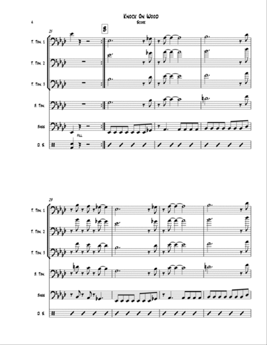 Knock On Wood Knock On Wood Trombone scores gallery preview page 4