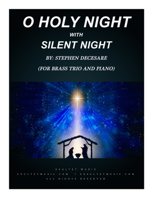 Book cover for O Holy Night (with "Silent Night" - for Brass Trio and Piano)