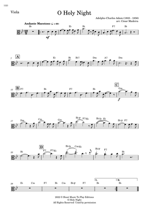 O Holy Night - Viola Solo - W/Chords