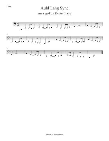Auld Lang Syne (Easy key of C) Tuba image number null