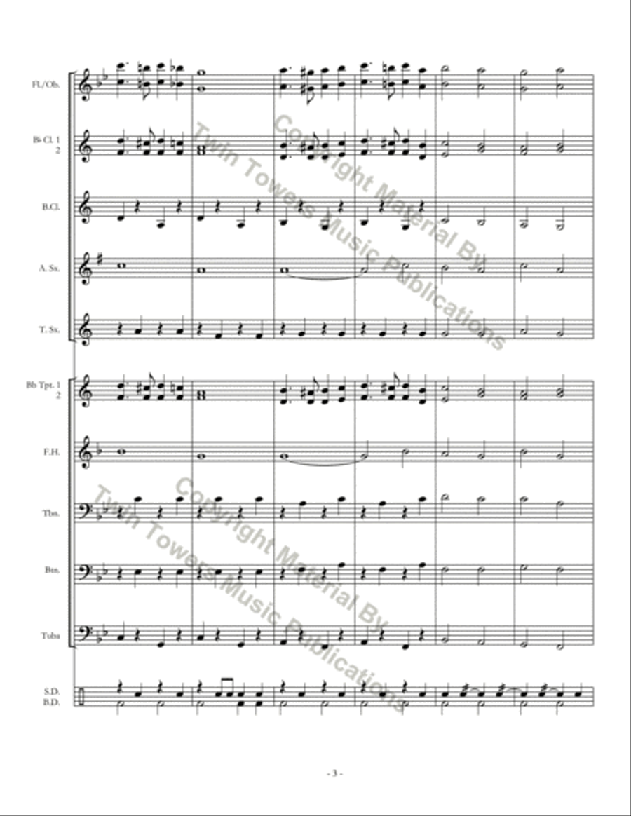 Pebblebrook March Pebblebrook March Concert Band scores gallery preview page 4