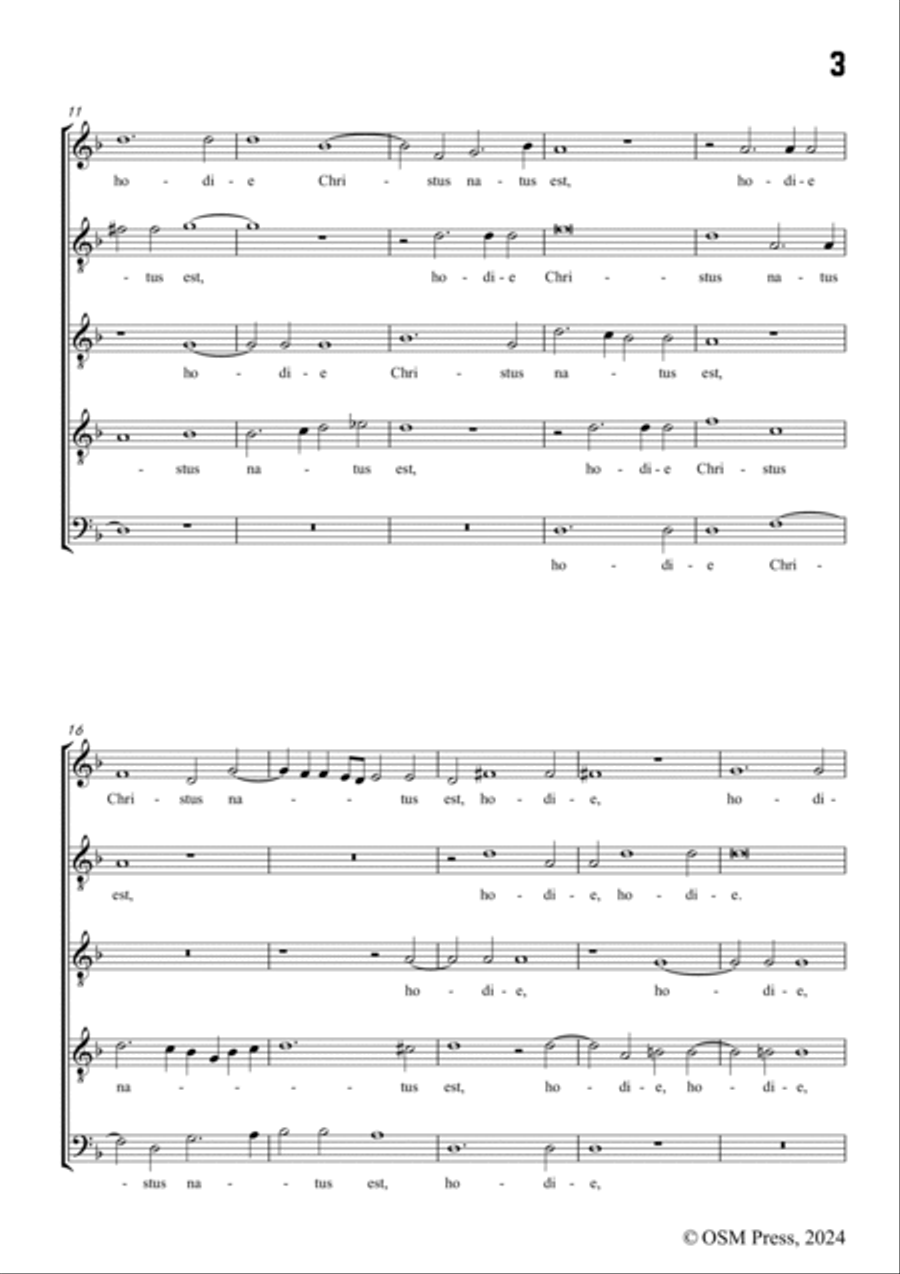 Rota-Hodie Christus natus est,in F Major,for A cappella A Cappella scores gallery preview page 3