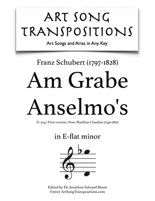 SCHUBERT: Am Grabe Anselmo's, D. 504 (transposed to E-flat minor)