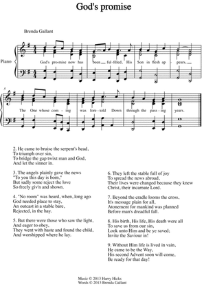 God's promise. A brand new hymn!