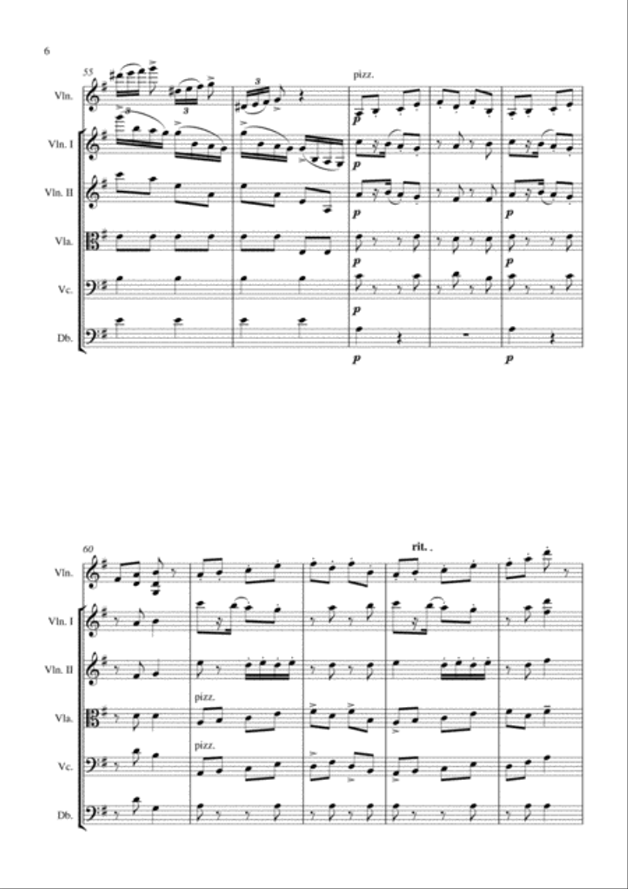 Moussorgsky : Gopak for violin and string Orchestra String Orchestra scores gallery preview page 6