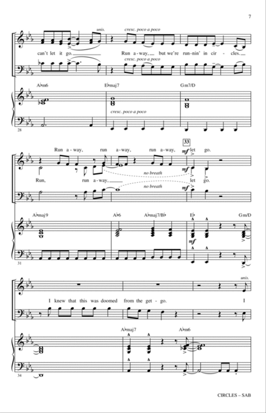Circles (arr. Jack Zaino) 3-Part scores gallery preview page 5