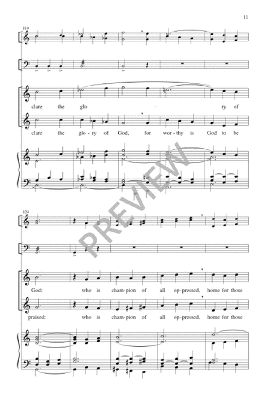 Worthy Is God to Be Praised 4-Part scores gallery preview page 11