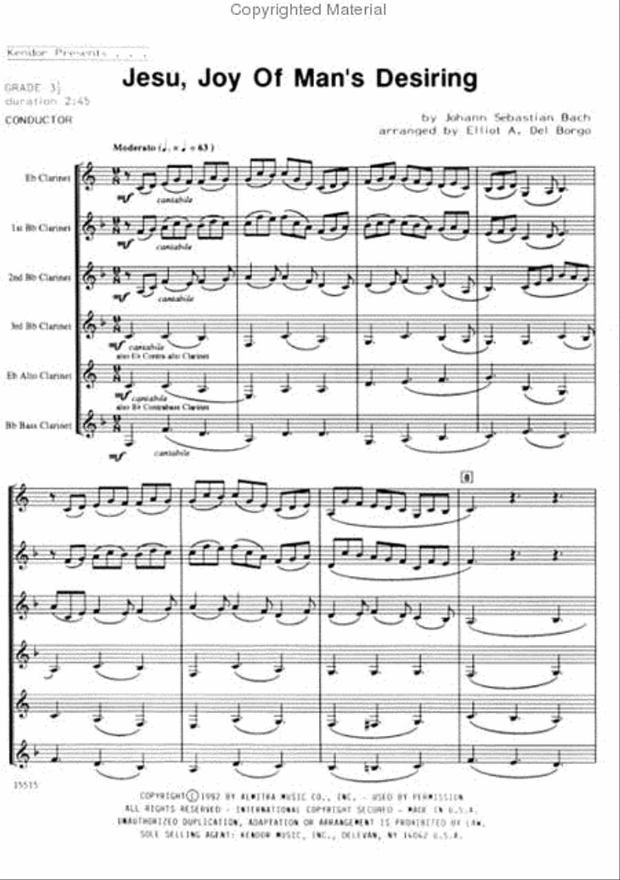 Jesu, Joy Of Man's Desiring B-Flat Clarinet scores gallery preview page 2