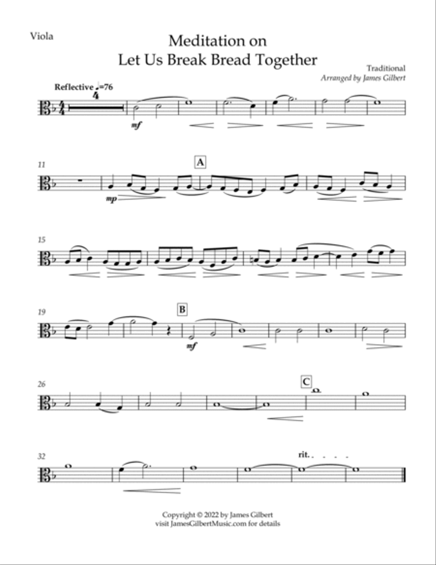 Meditation on Let Us Break Bread Together Full Orchestra scores gallery preview page 2