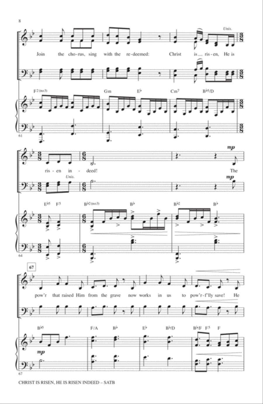 Christ Is Risen, He Is Risen Indeed (arr. James Koerts) 4-Part scores gallery preview page 7
