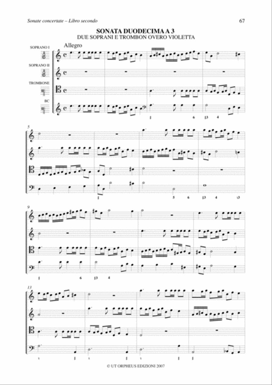 Instrumental Works - Vol. 2: Sonate concertate in stil moderno for one, two, three, four-parts and Continuo (Venezia, 1629) 4-Part scores gallery preview page 14