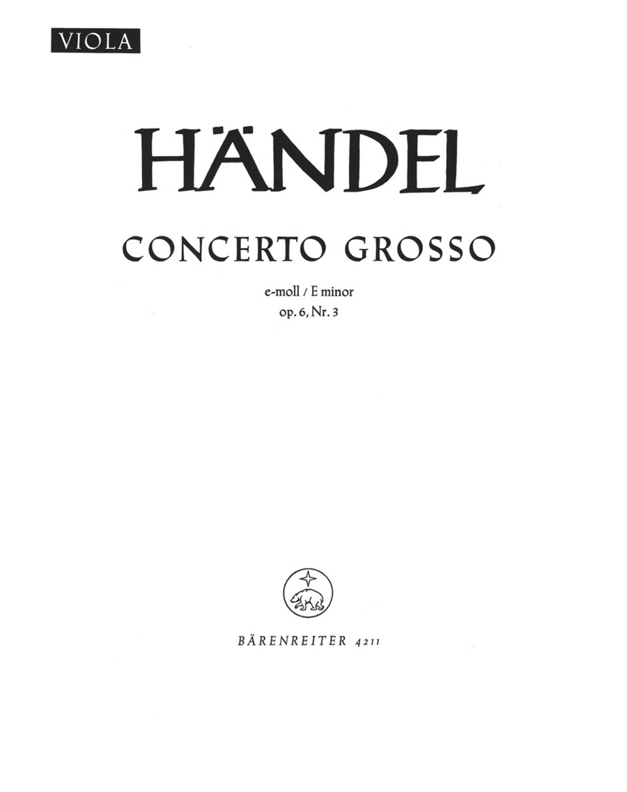 Concerto grosso e minor, Op. 6/3 HWV 321