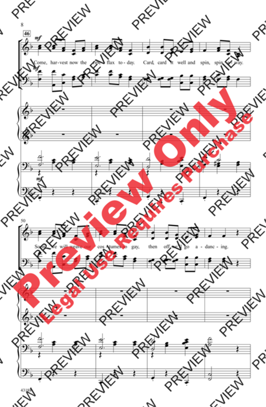 Swedish Harvest Song 4-Part scores gallery preview page 8