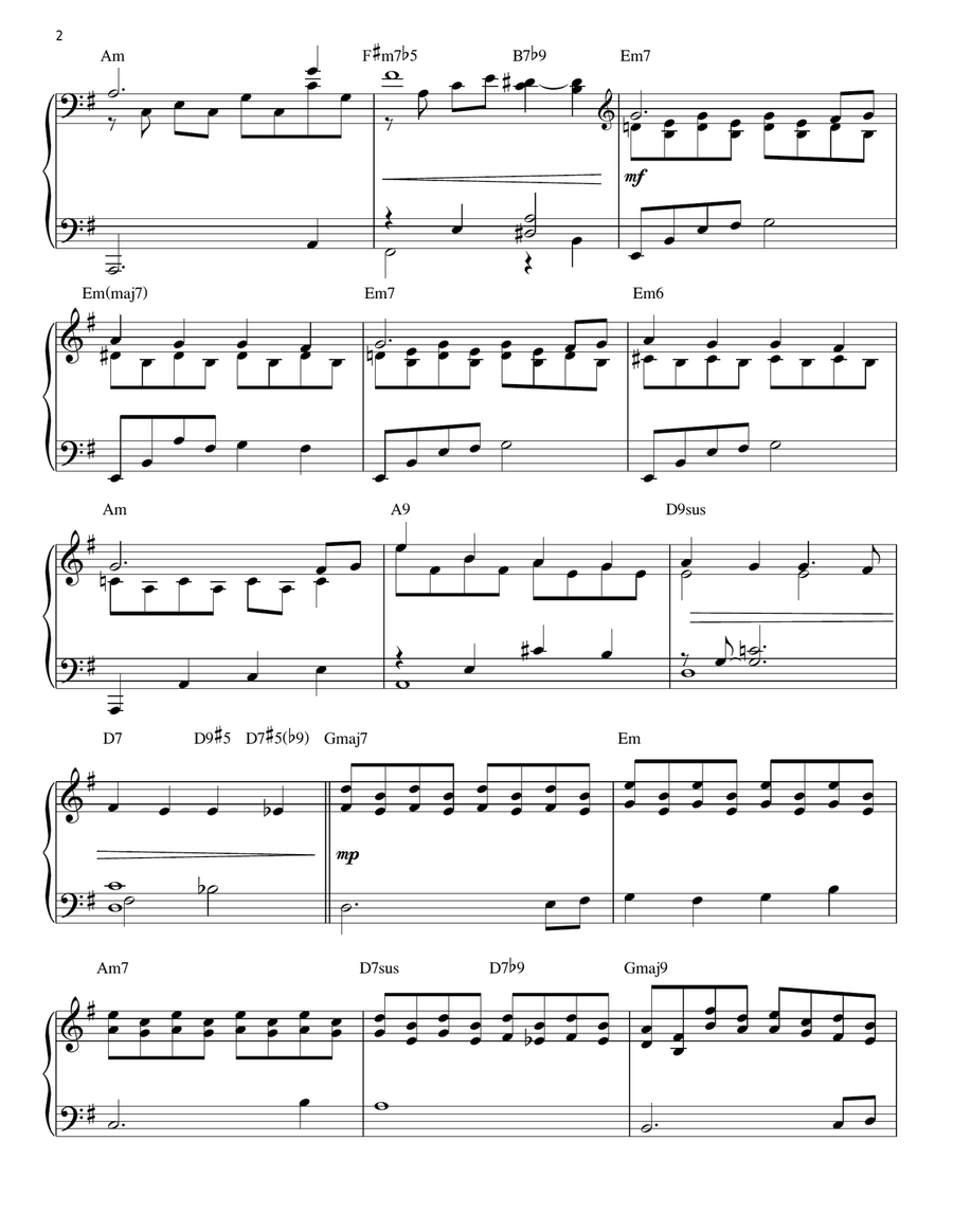 More (Ti Guarderò Nel Cuore) [Jazz version] (arr. Brent Edstrom) Piano Solo scores gallery preview page 2