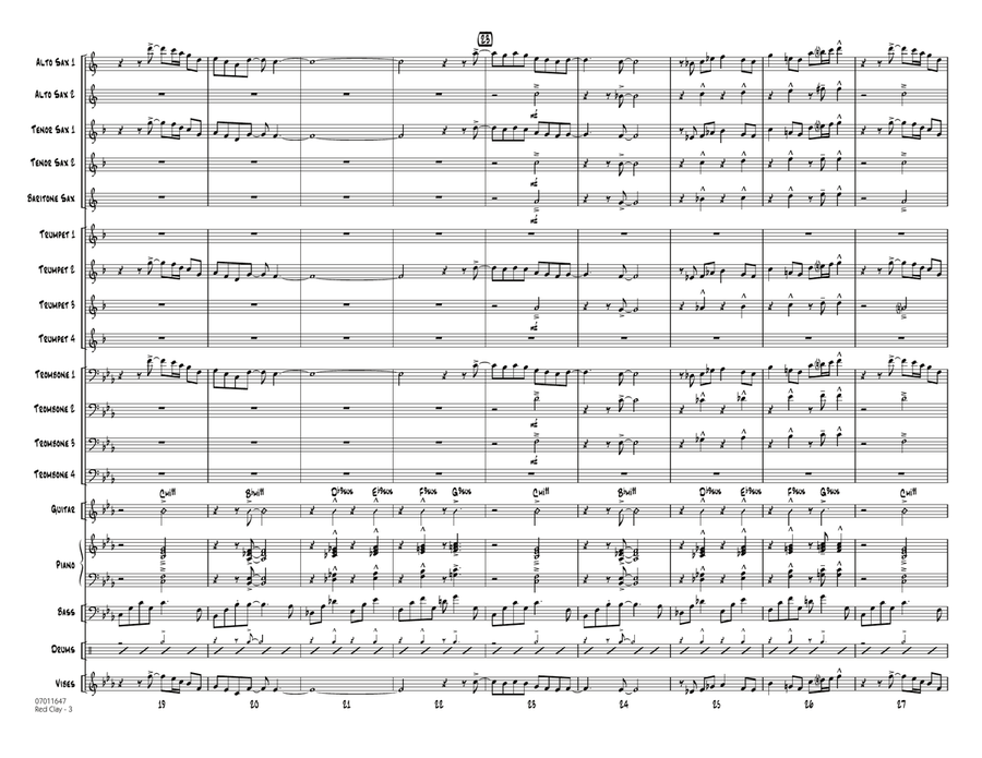 Red Clay - Conductor Score (Full Score) Jazz Ensemble scores gallery preview page 3