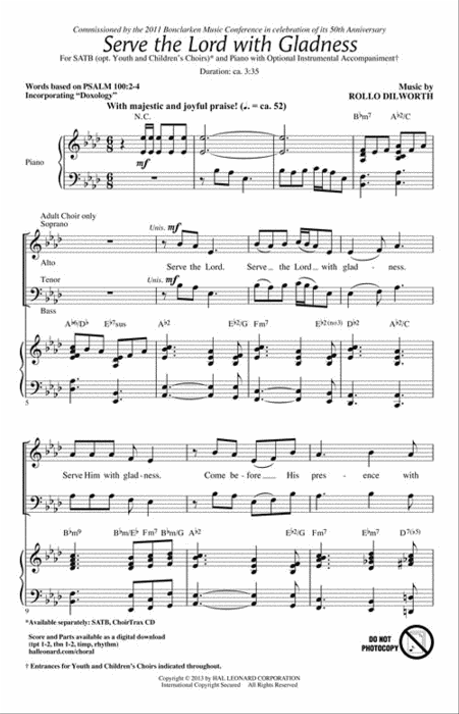 Serve the Lord with Gladness 4-Part scores gallery preview page 2