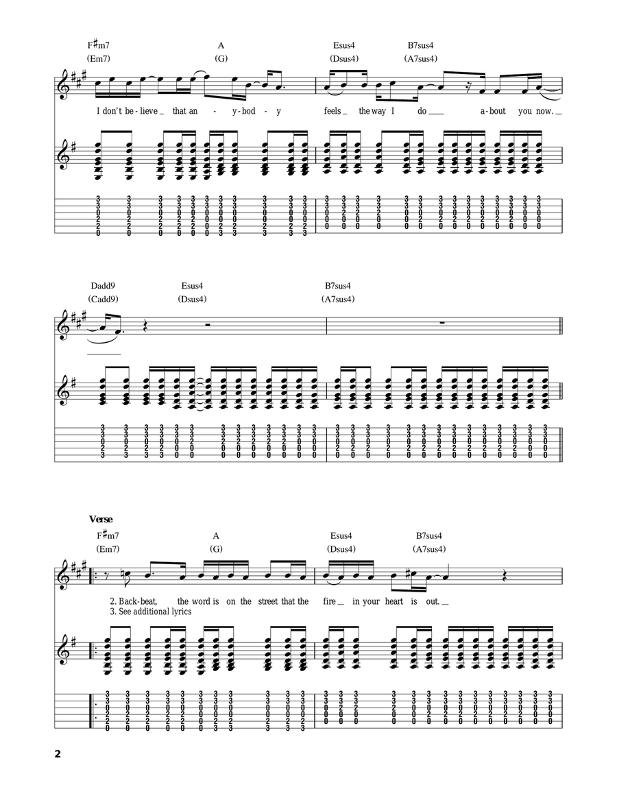 Wonderwall Acoustic Guitar scores gallery preview page 2