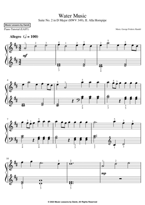 Water Music (EASY PIANO) Suite No. 2 in D Major (HWV 349) II. Alla Hornpipe [George Frideric Handel]