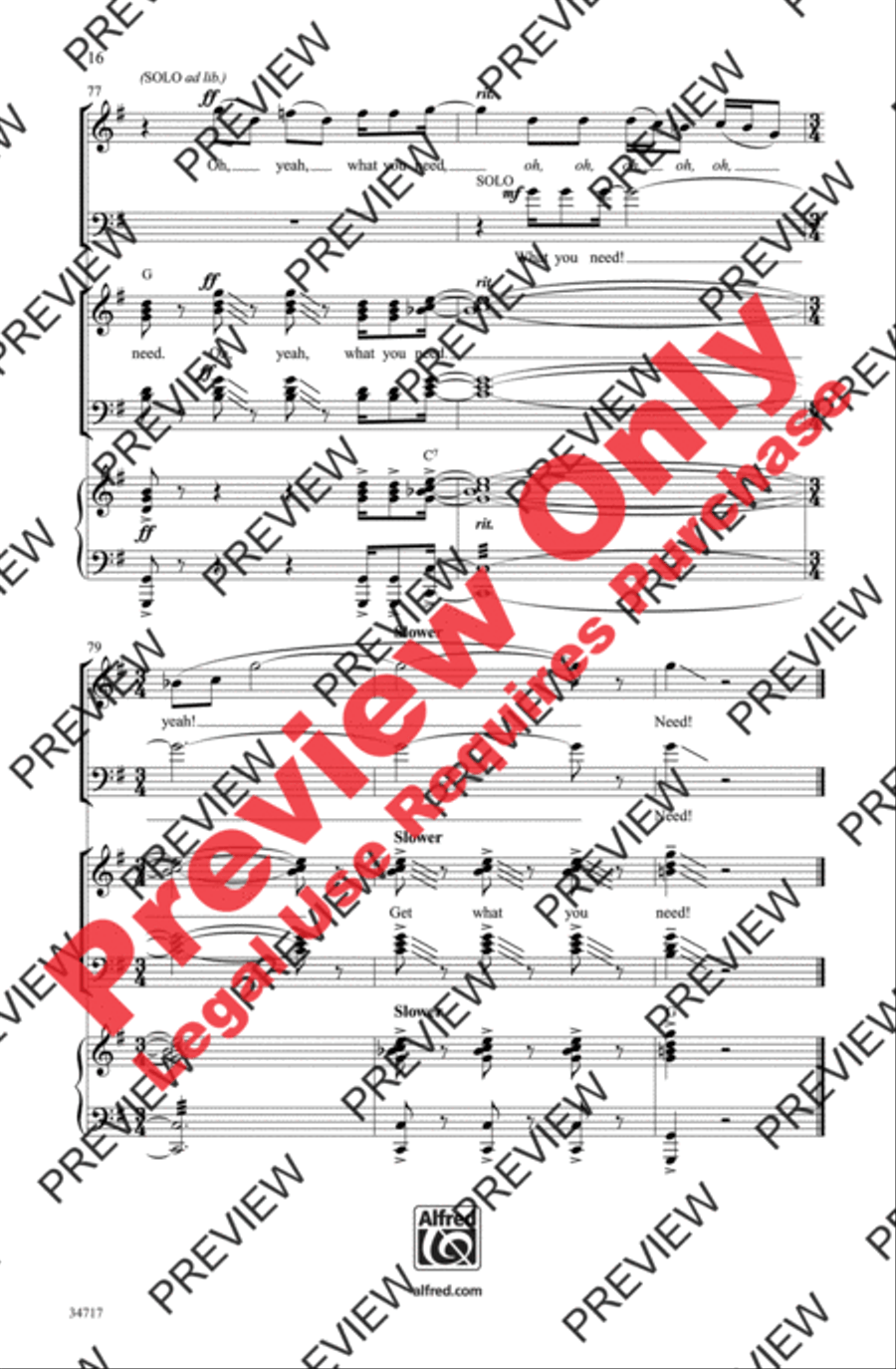 You Can't Always Get What You Want 4-Part scores gallery preview page 16