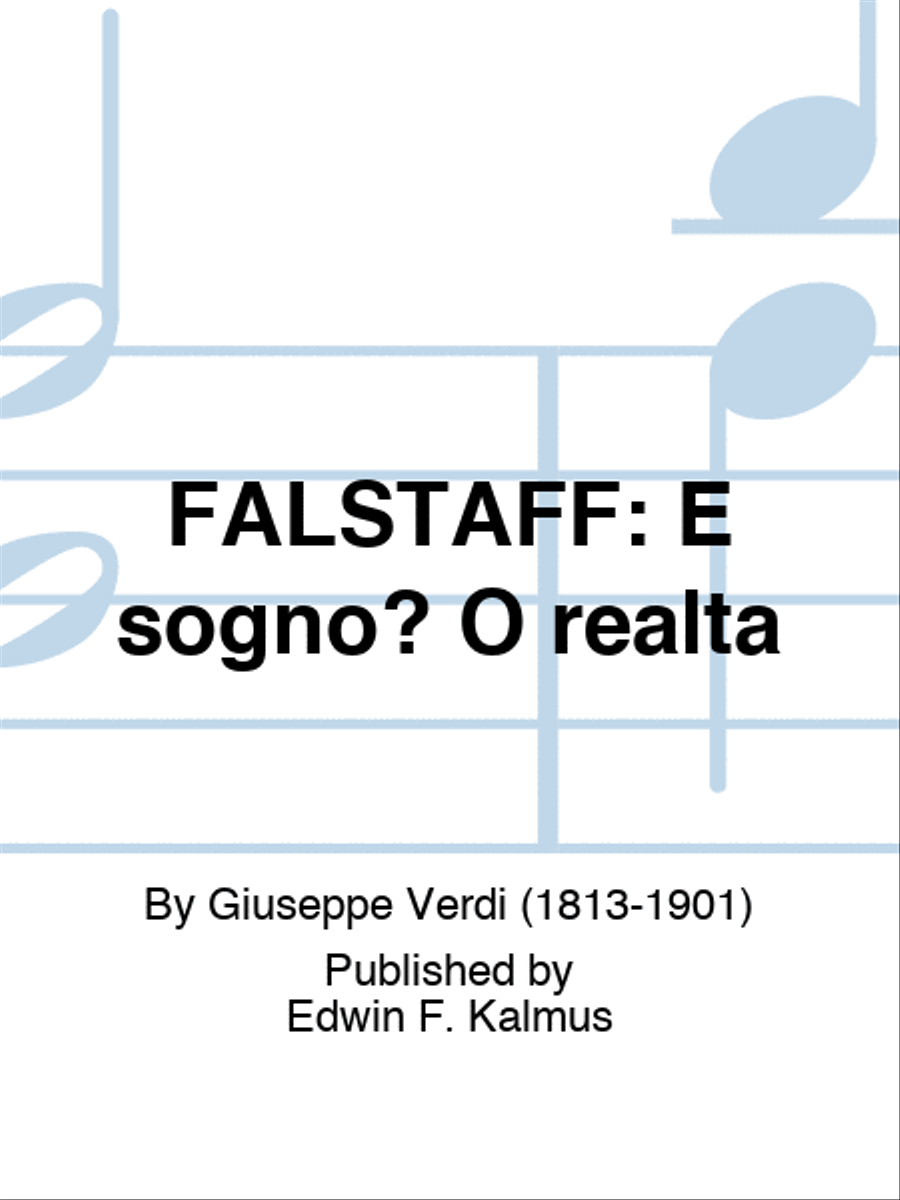 FALSTAFF: E sogno? O realta Score scores gallery preview page 1
