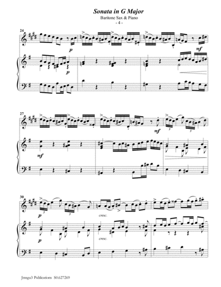 Telemann: Sonata in G Major for Baritone Sax & Piano image number null
