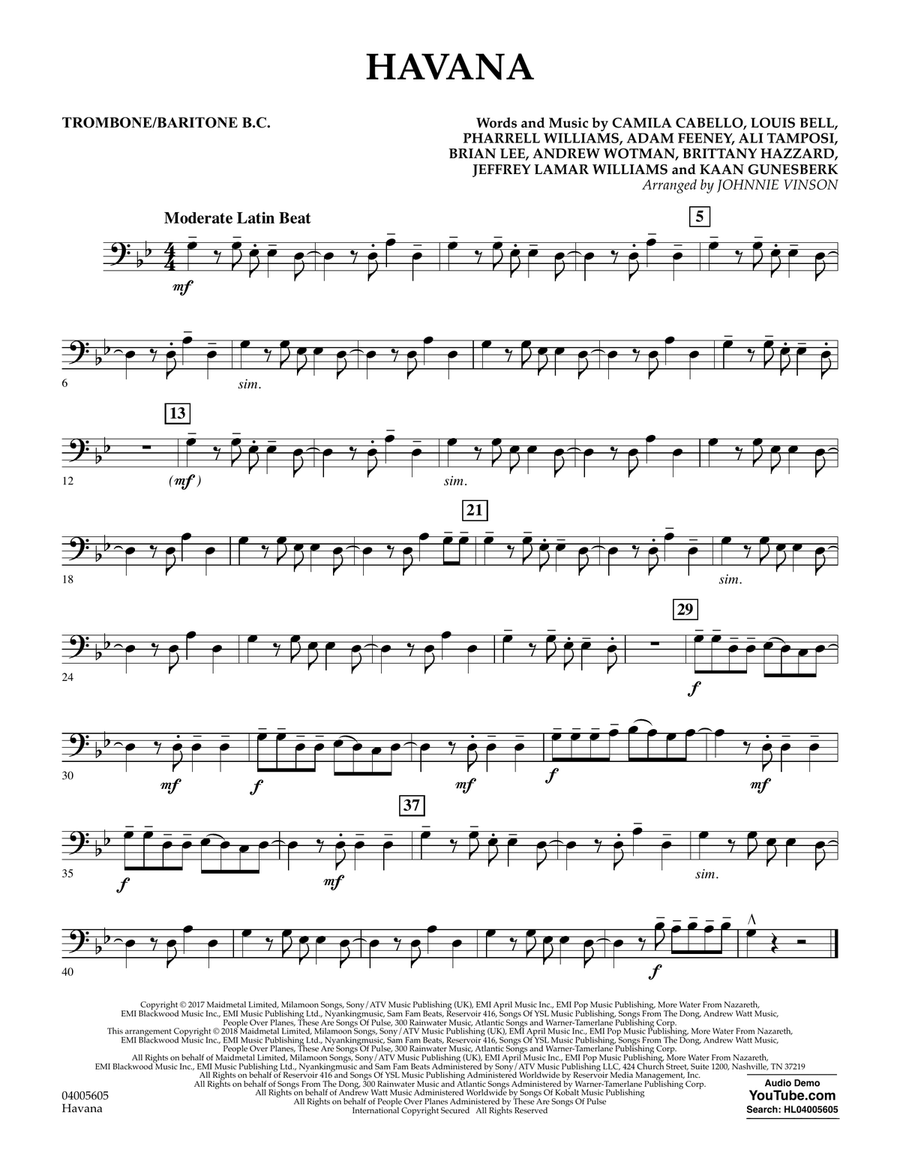 Havana - Trombone/Baritone B.C.