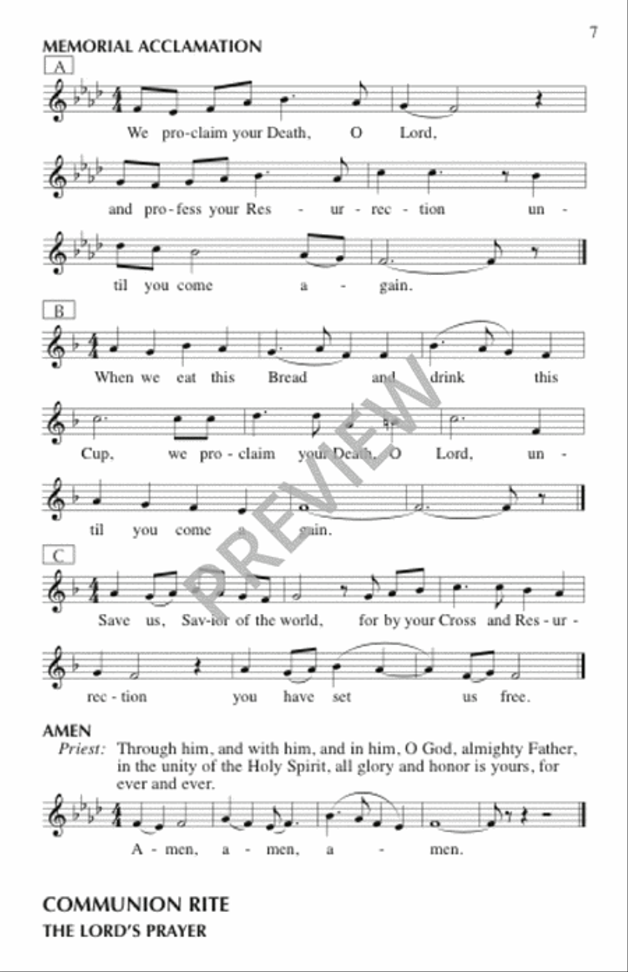 A Community Mass - Assembly Edition A Community Mass - Assembly Edition Unison Choir scores gallery preview page 8