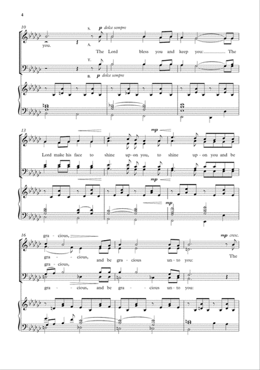 The Lord bless you and keep you 4-Part scores gallery preview page 4