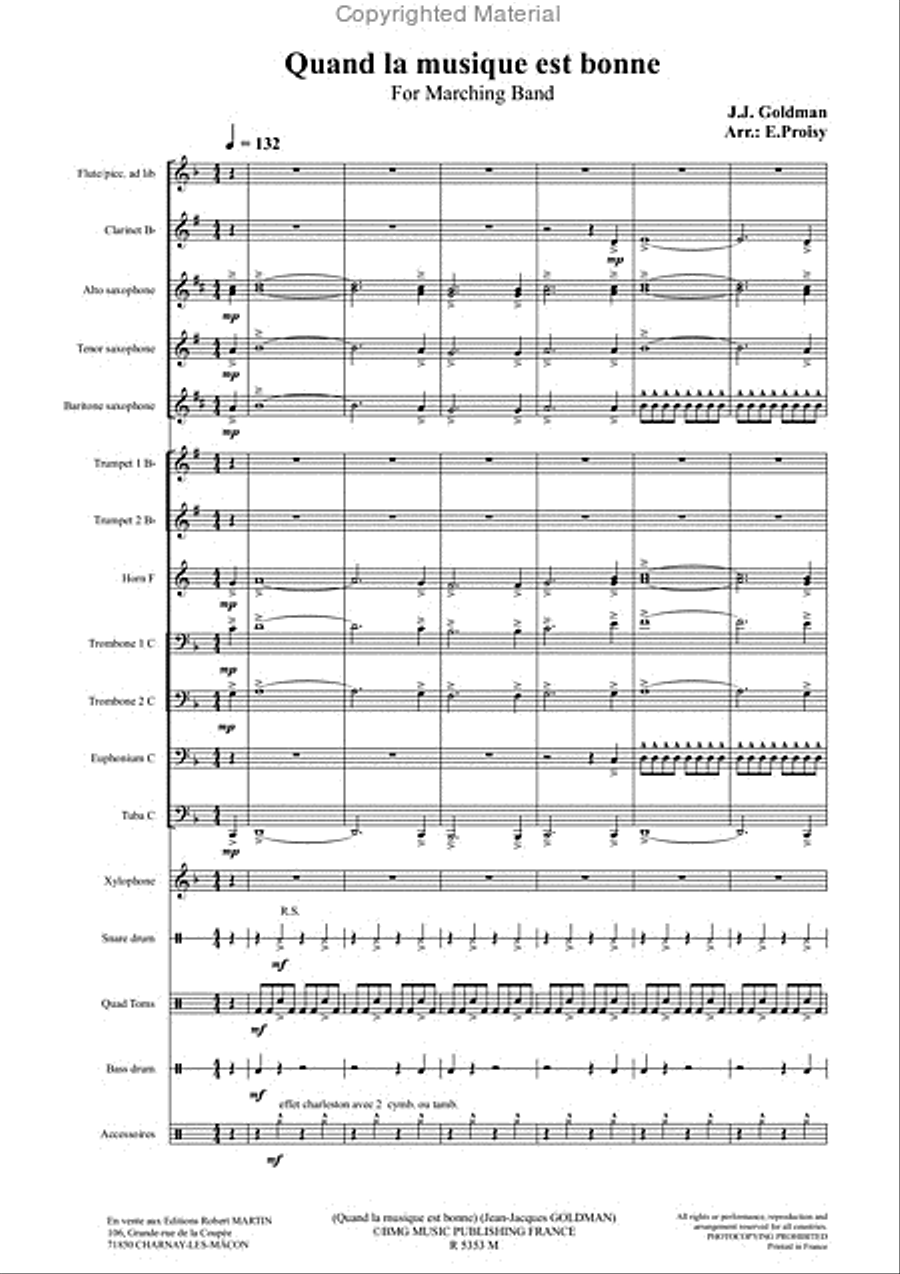 Quand la Musique Est Bonne Concert Band scores gallery preview page 2