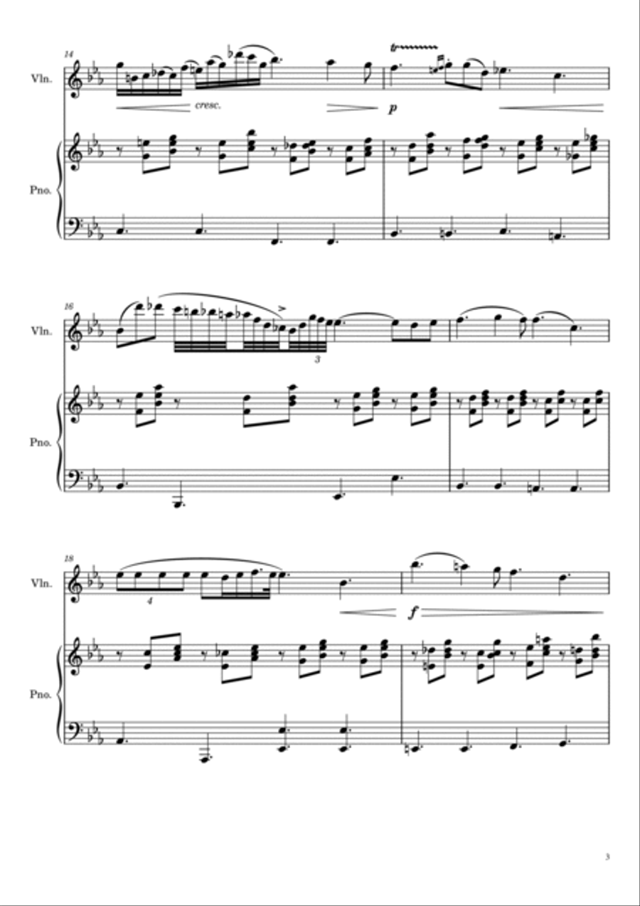 Chopin - Nocturne Op.9 No.2 - Violin and Piano Violin Solo scores gallery preview page 3