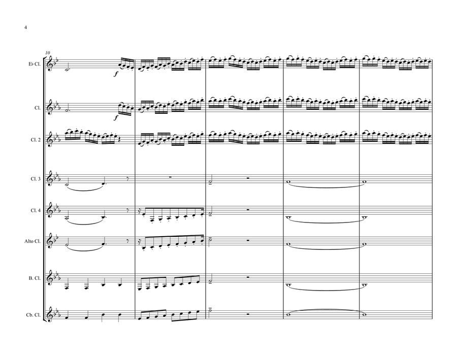 The Arrival of the Queen of Sheba for Clarinet Ensemble Woodwind Ensemble scores gallery preview page 4