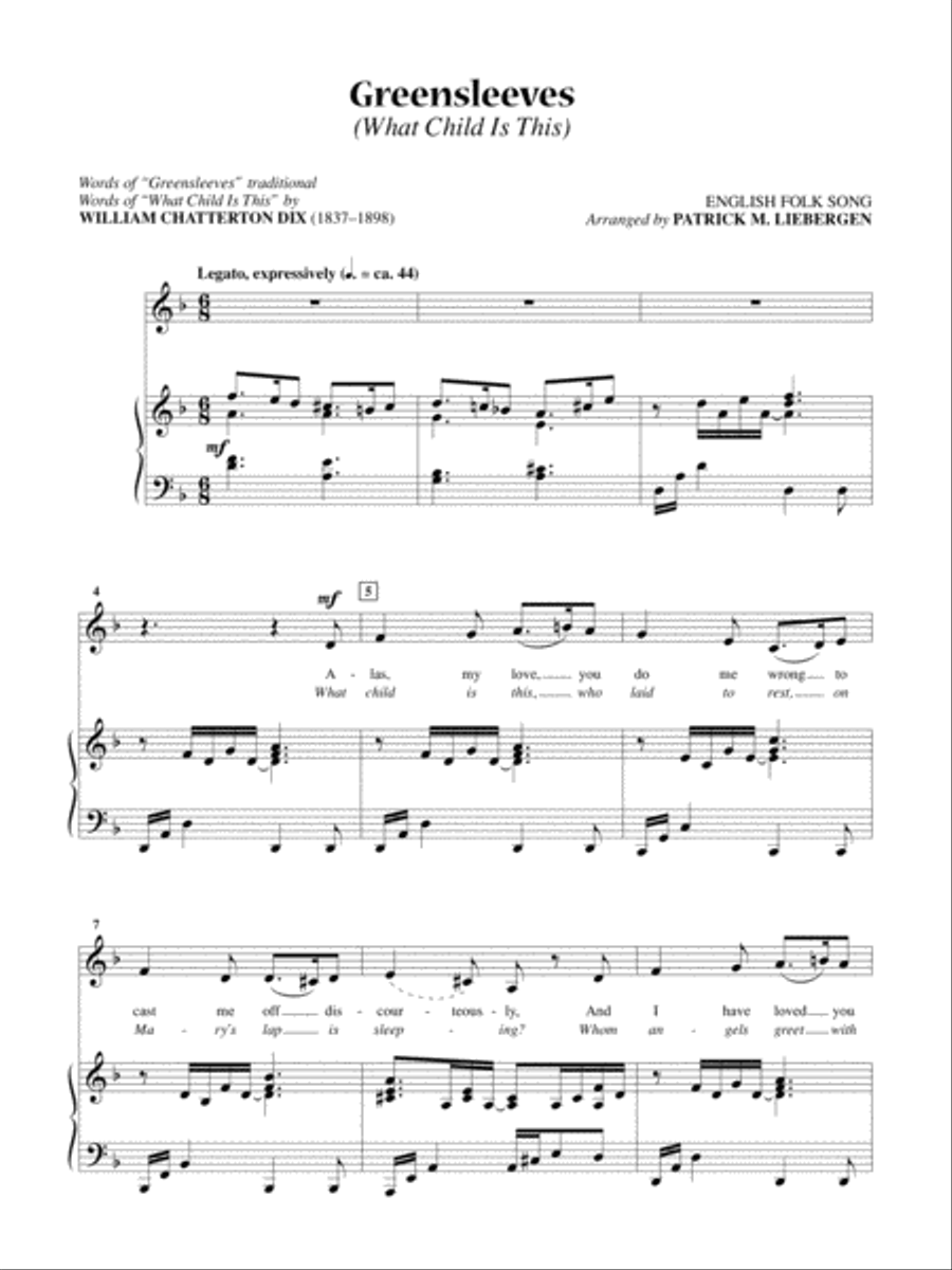 Greensleeves (What Child Is This) [Low Voice] Low Voice scores gallery preview page 1