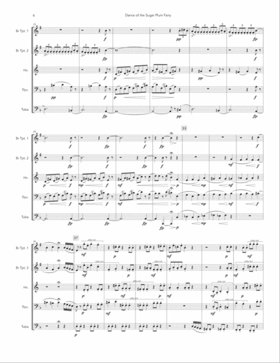 Dance of the Sugar Plum Fairy for Brass Quintet Brass Quintet scores gallery preview page 4