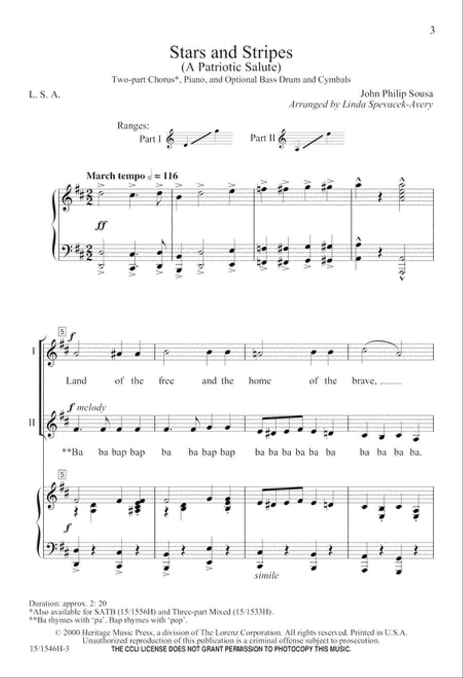 Stars and Stripes 2-Part scores gallery preview page 4