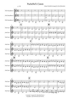 Book cover for Pachelbel's Canon for Alto Saxophone Trio