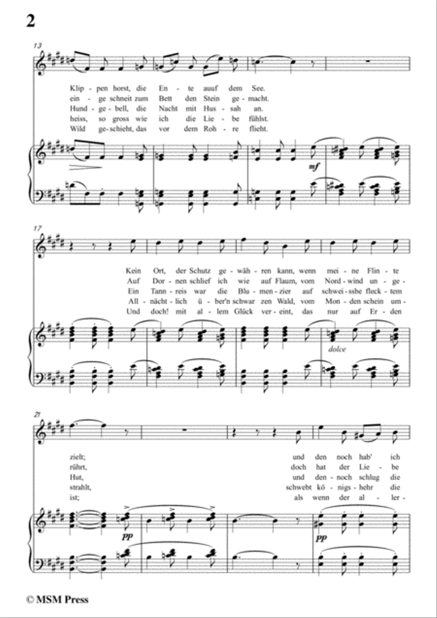 Schubert-Jägers Liebeslied,Op.96 No.2,in E Major,for Voice&Piano Voice scores gallery preview page 4