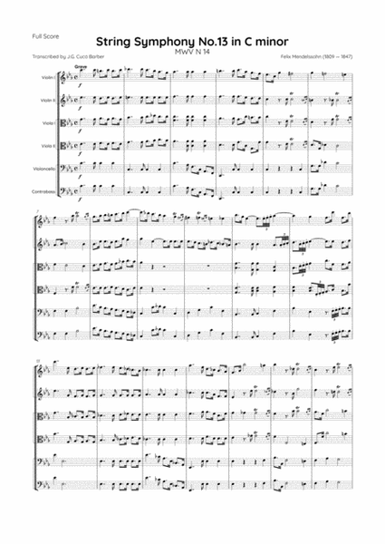 Mendelssohn - String Symphony No.13 in C minor, MWV N 14