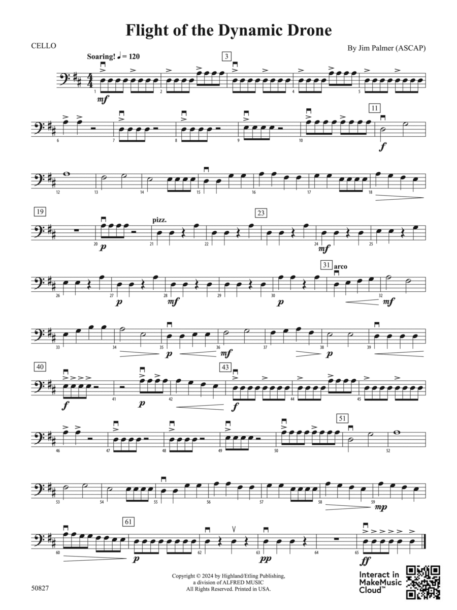 Flight of the Dynamic Drone: Cello String Orchestra scores gallery preview page 1