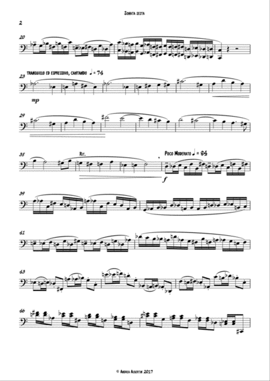 Sonata Sesta, for solo pedal Organ Solo scores gallery preview page 5