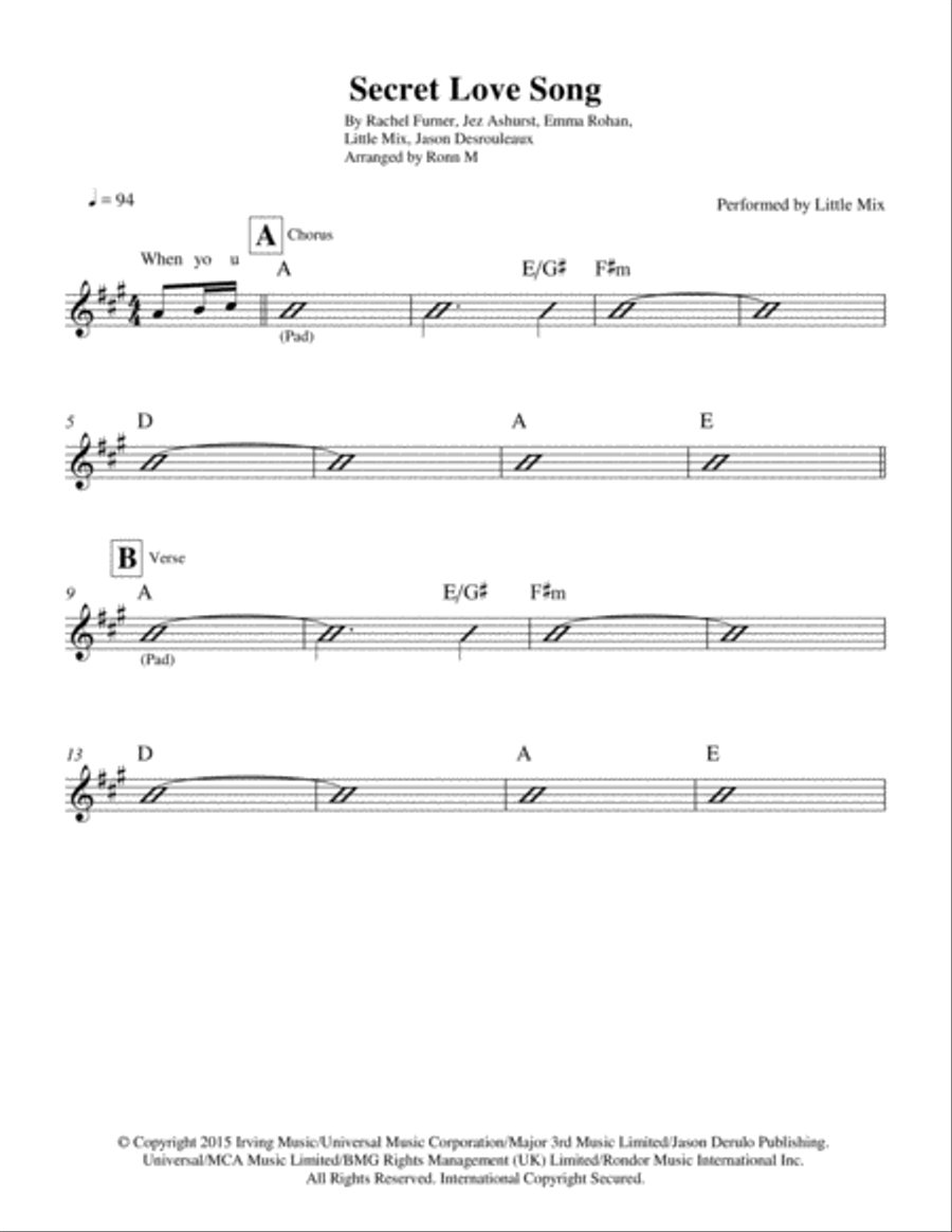 Secret Love Song Small Ensemble scores gallery preview page 2