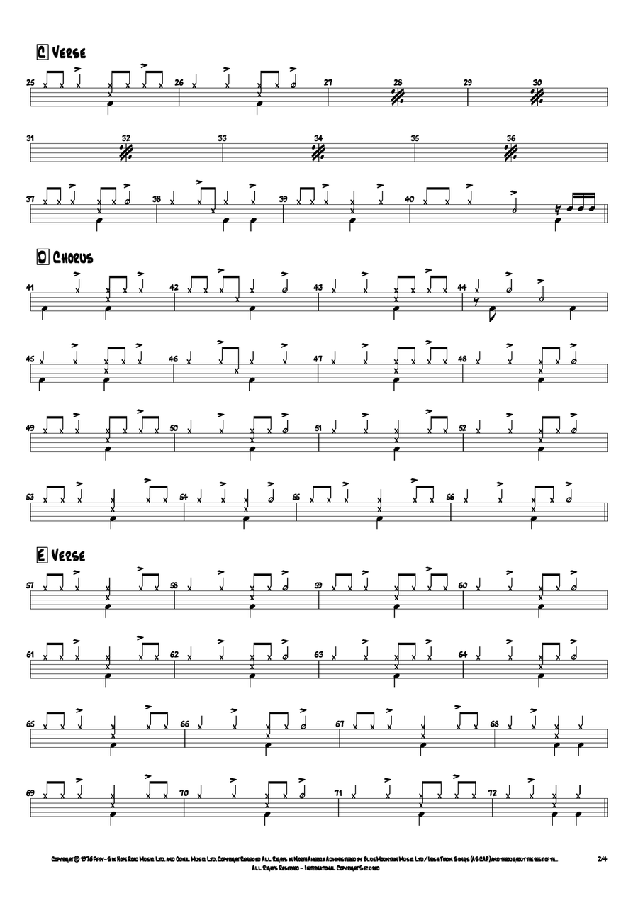 Roots, Rock, Reggae Drum Set scores gallery preview page 2