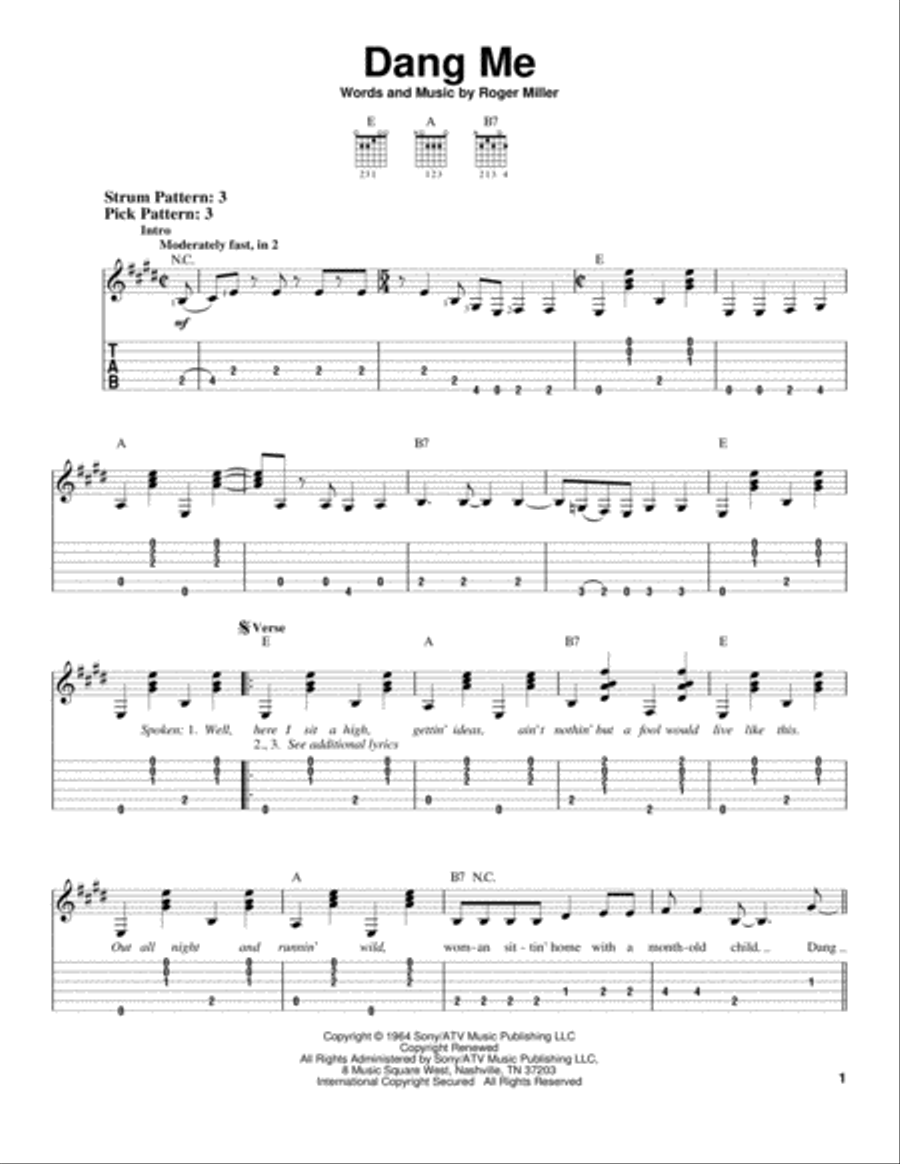 Dang Me Electric Guitar scores gallery preview page 1