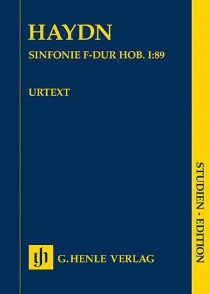Book cover for Symphony F Major Hob. I:89