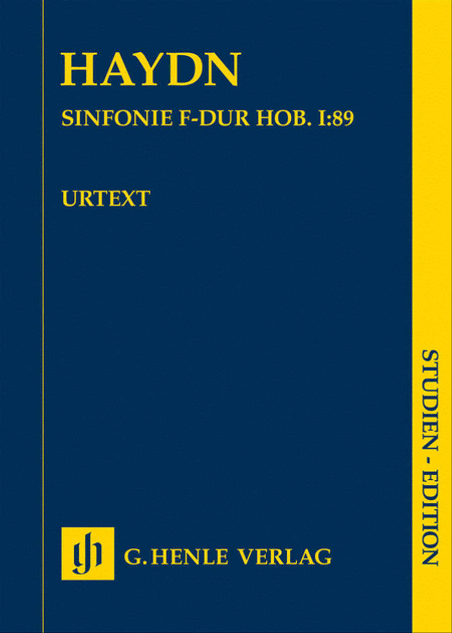 Book cover for Symphony F Major Hob. I:89