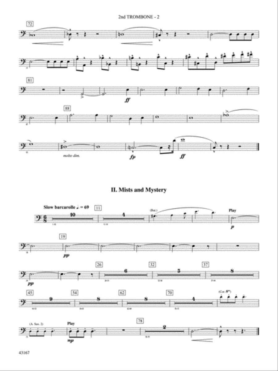 Down to the Sea in Ships (from the NBC TV Film Project 20): 2nd Trombone Concert Band scores gallery preview page 3