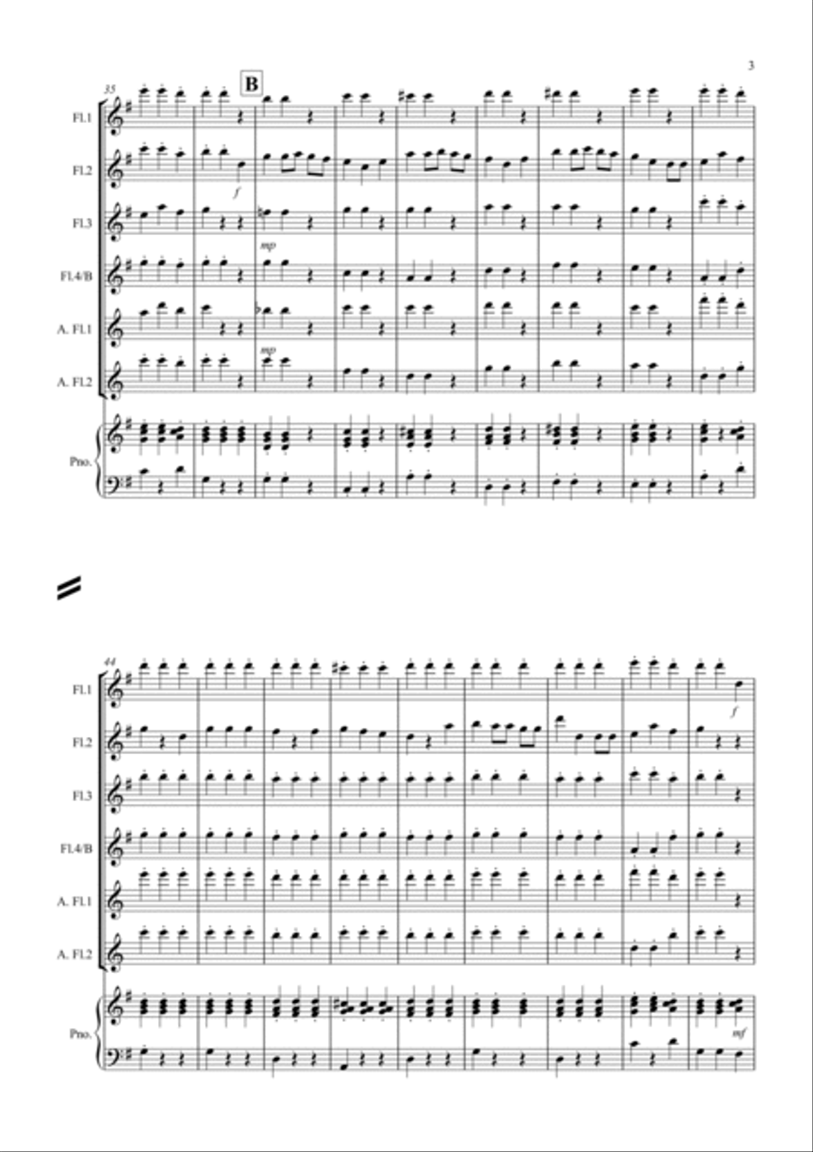 We wish you a Merry christmas for Flute Quartet Flute Quartet scores gallery preview page 3