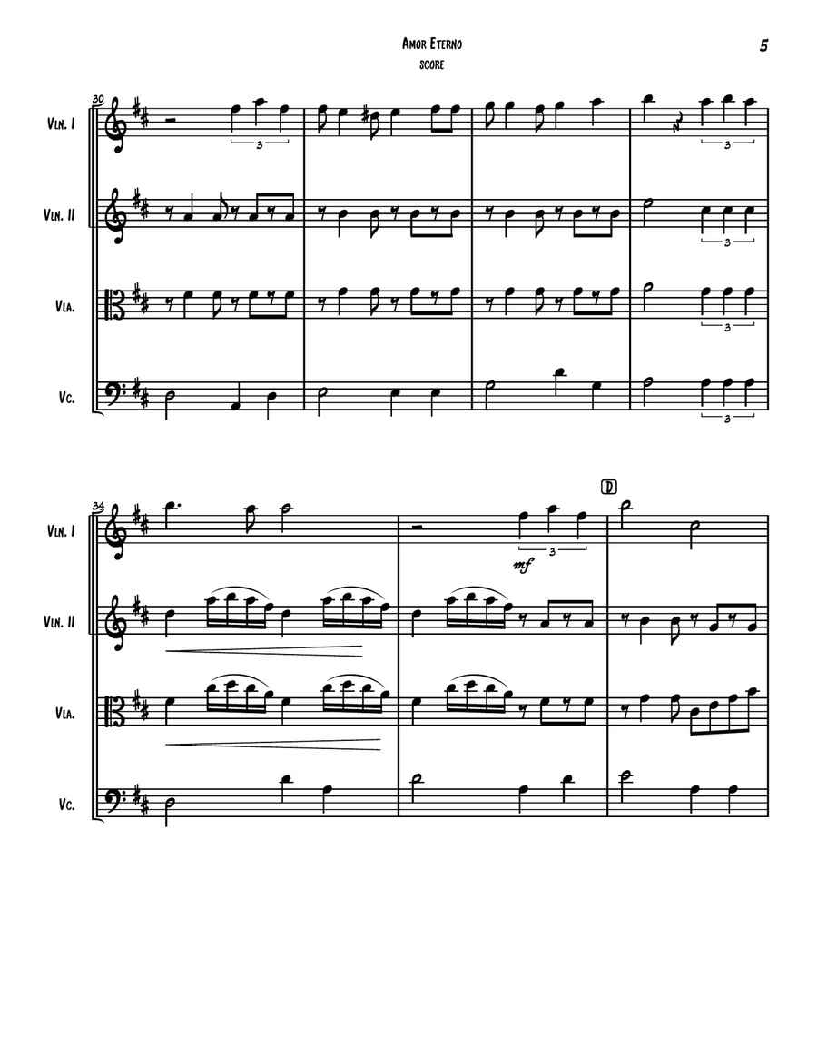 Amor Eterno (el Mas Triste Recuerdo) String Quartet scores gallery preview page 6