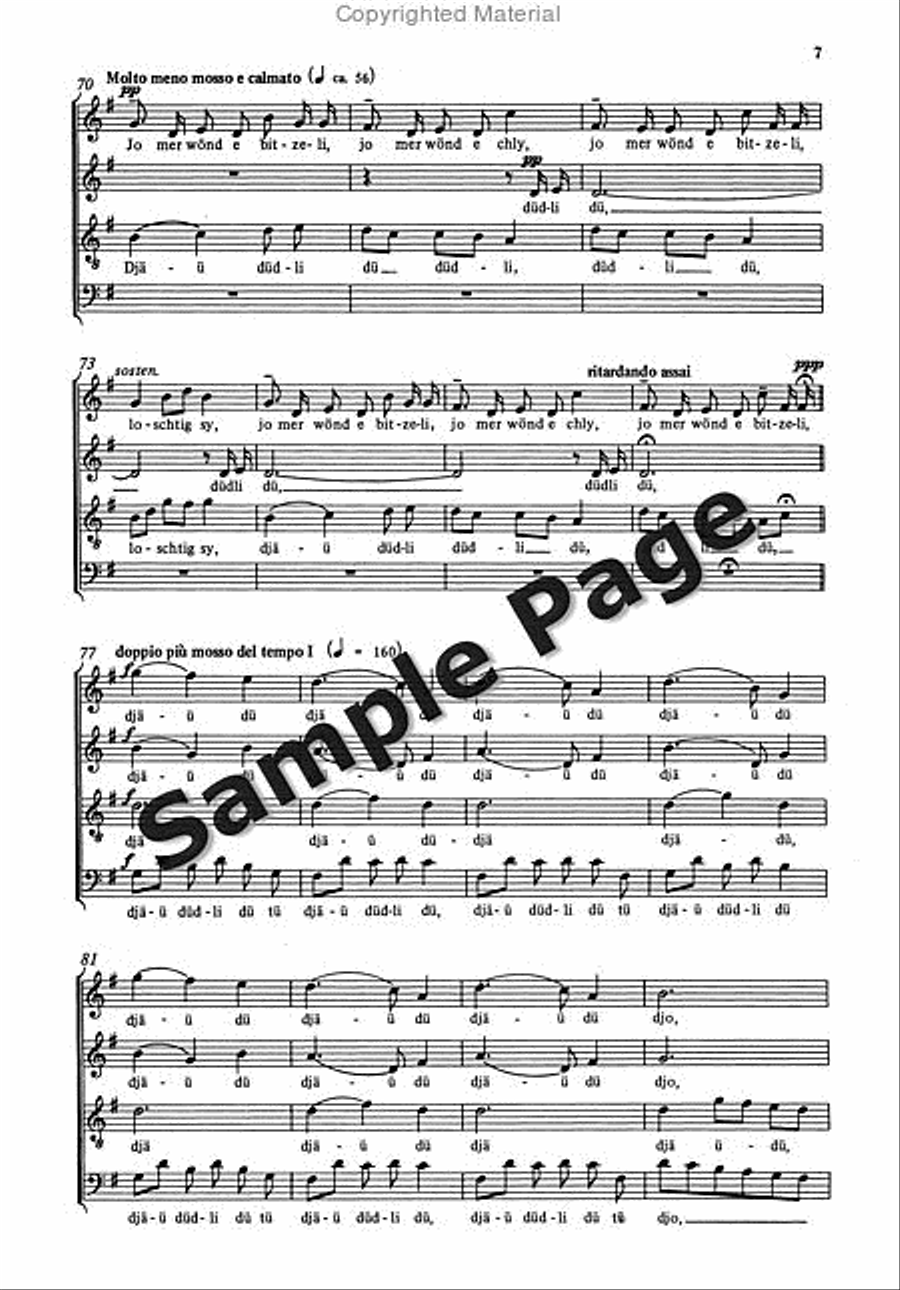 Jodler Satb Jodler Satb 4-Part scores gallery preview page 8