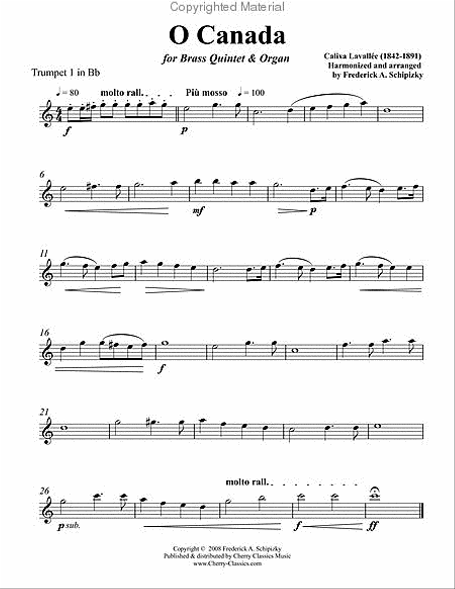 O Canada O Canada Organ scores gallery preview page 3