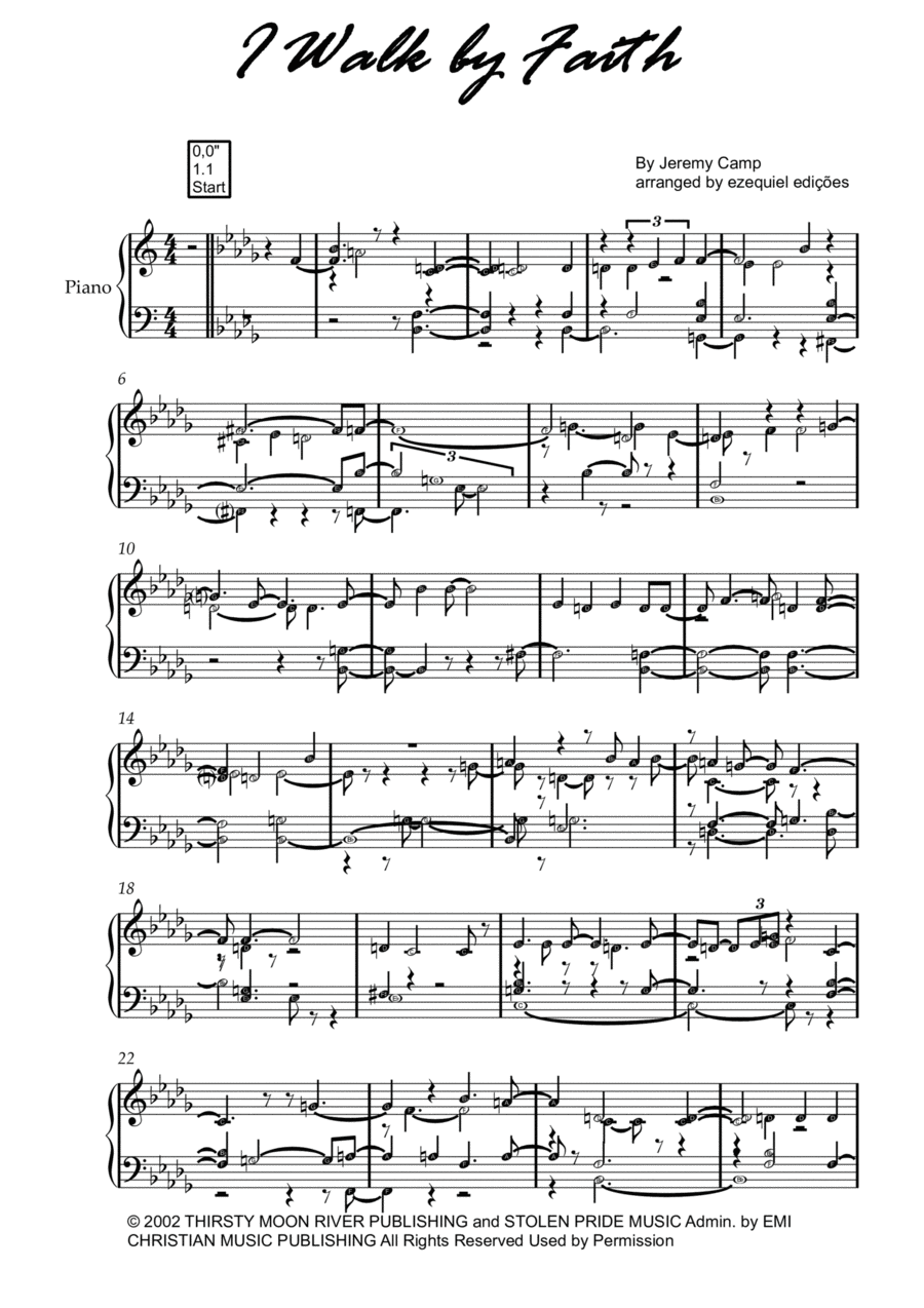 Walk By Faith Easy Piano scores gallery preview page 1